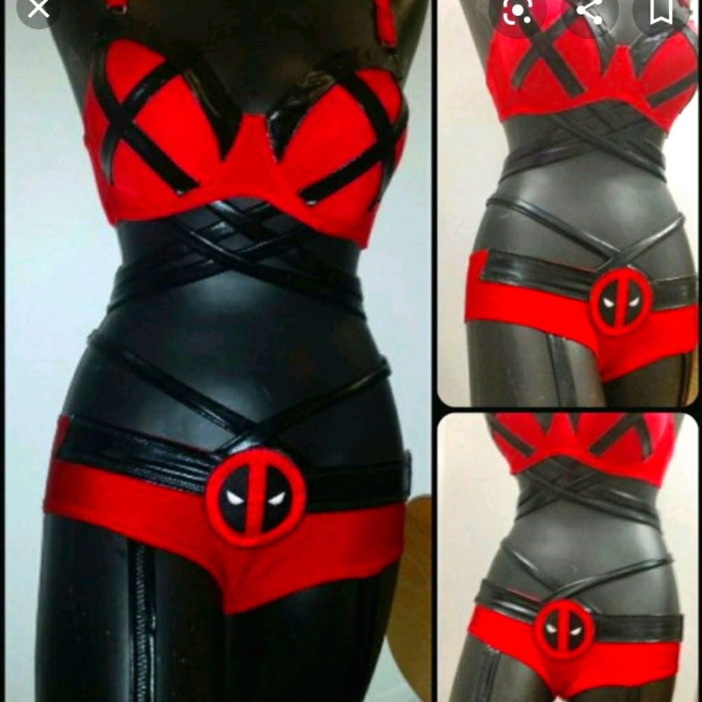 Custom Handmade Deadpool Lingerie Set